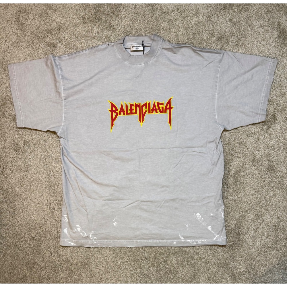 Balenciaga Heavy Metal Band Oversized T-Shirt Size 2